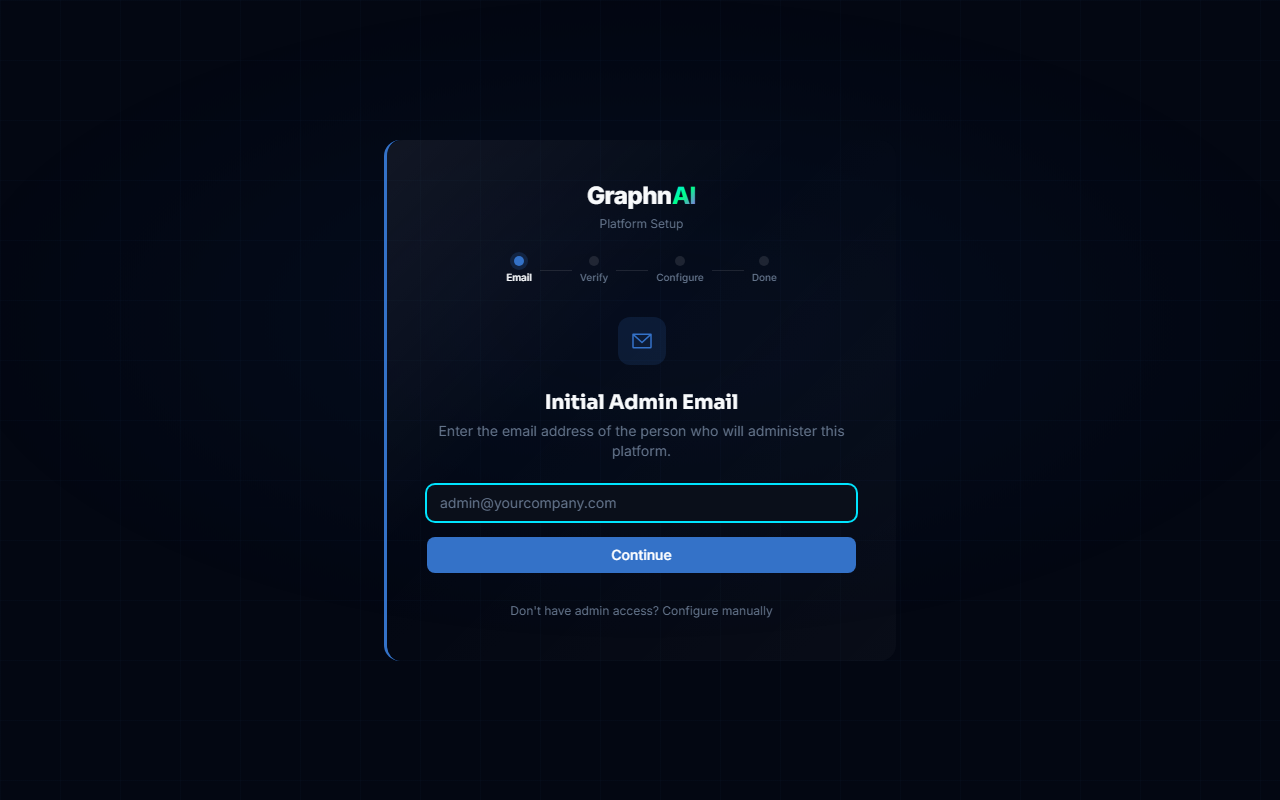 Setup wizard email input screen